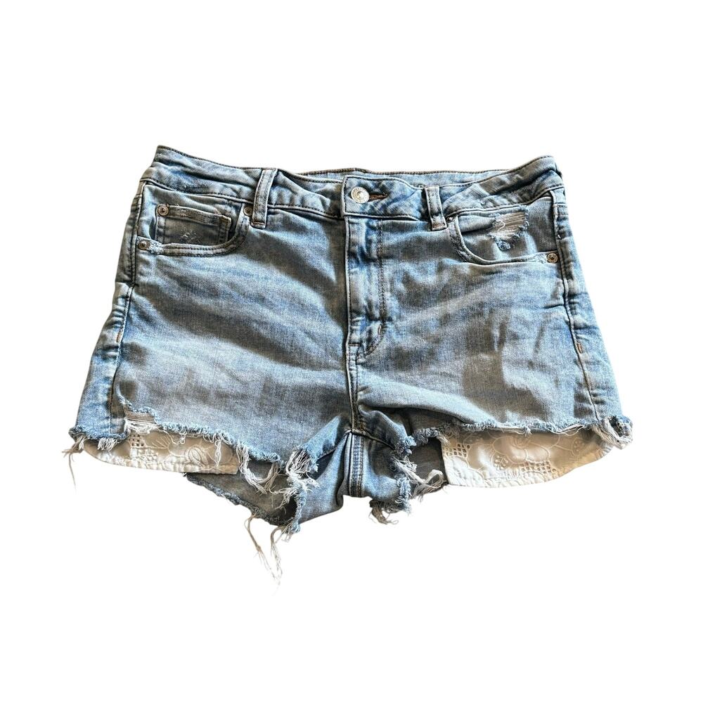 American Eagle Outfitters AEO High Rise Shortie Denim Shorts Size 10 EUC